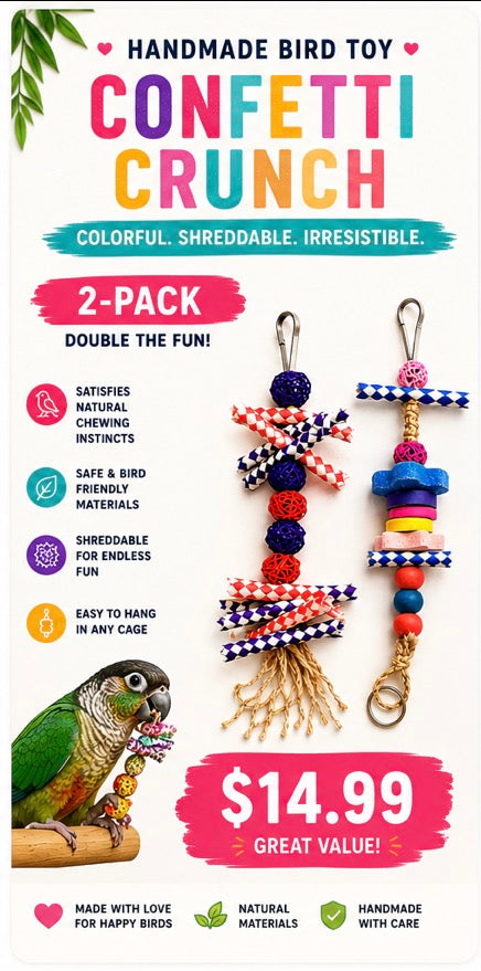 Confetti Crunch Bird Toy 2 Pack