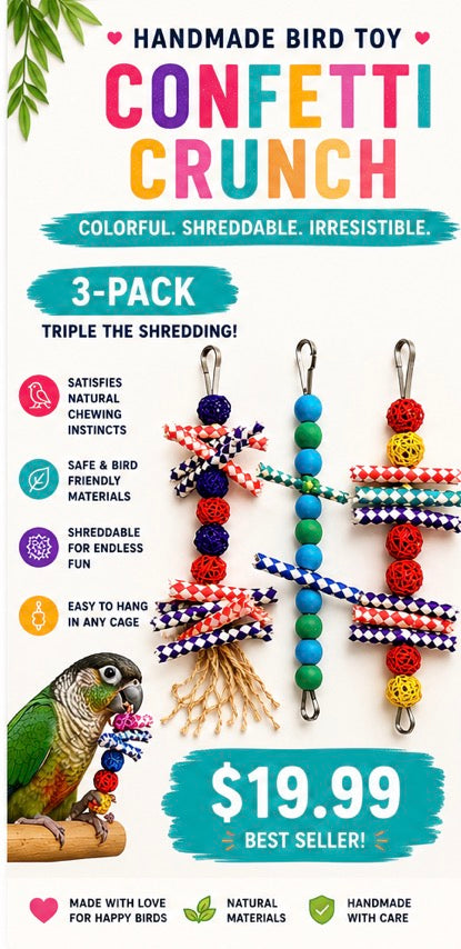 Confetti Crunch Bird Toy 3 Pack